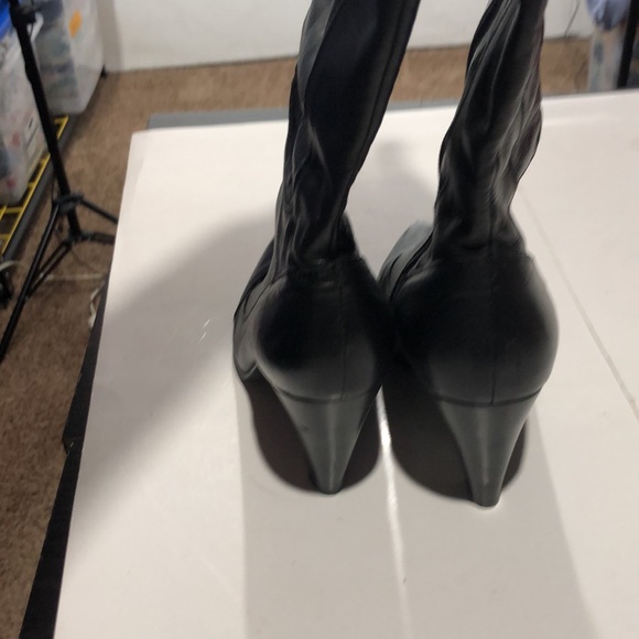 Icora black leather tall boots size 8 - Picture 3 of 8